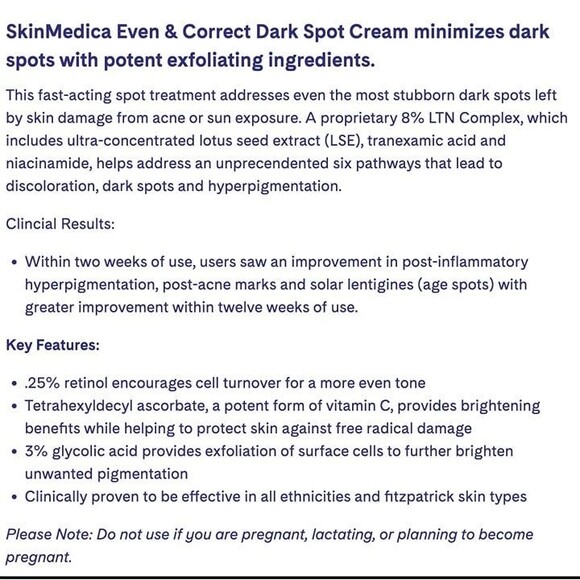 SkinMedica Even & Correct Dark Spot Cream Discoloration Brightening Antiaging - Picture 11 of 11
